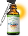 Power by Naturals Vitamin D3 Liquid Drops 10000 IE - højpotens Vitamin D3 til voksne knogler styrke & immunforsvar - Glutenfri, ikke-GMO, sukkerfri Vitamin - Orange Flavor, 1 fl Oz (30 Servere)