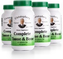 Christopher 's Original Formulas Complete Tissue & Bone Formel - 100 VCaps against 124; Herbal Support for Bones & Connective Tissue - Pack of 4