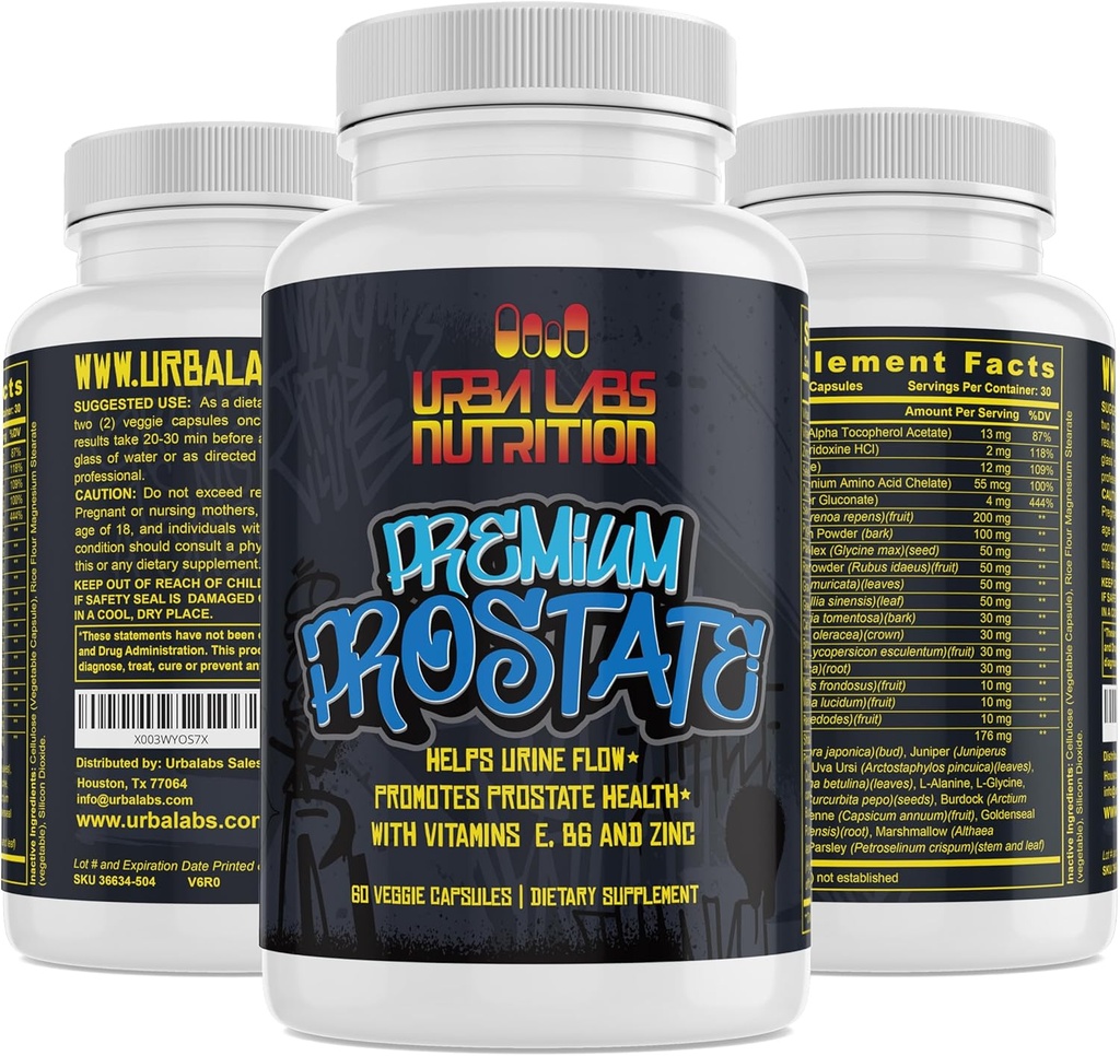 Urbalabs Premium Prostata Kosttilskud Prostata Formel Sav Palmetto Natural Prostata Sundhed Reducere Prostata Betændelse Urinvejning Pumpkin Seed Maksimal styrke