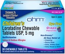 Ohm Children 's Loratadine Allergy Chewable Tablets - Dye Free, Grape Flavor, Non- Drowsy 24 Hour Relief, Antihistamin til Indendørs & Udendørs Allergier - 30 tabletter