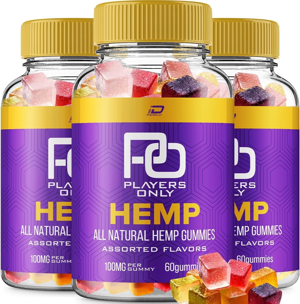 Spillere Kun Hamp Gummies - med Hamp Seed Extract PlayersOnly Gummies Tinnitus Herbal Supplement, Sundhed og Wellness Support, Alle naturlige spillere Kun Gummies (3 Pack - 180 Gummies)