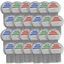 Lice Comb - (Pack of 24) Head Lice Treatment, der er individuelt pakket Professional rustfrit stål Louse og Nit Combs Fjerner æg med Afrundede Tips til Comfort