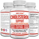 Cholesterol sænket supplement, der virker, understøtter lavere høj Cholesterol, triglycerid, LDL & Raise HDL naturligt, hjerte sunde naturlige kapsler med hvidløg, Plant Steroler, Niacin, Guggul, 60 Ct