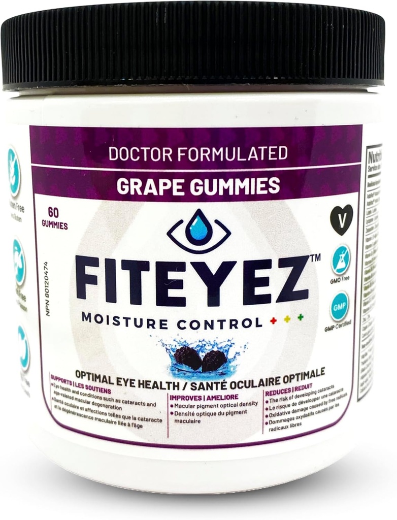 Eye Vitamin Gummies - Astaxanthin, Lutein og Zeaxanthin Kosttilskud - 11 Essential Okulære næringsstoffer - Non-GMO & Gluten Free Supplement - Inkluderer vitamin E, B1, B6, B9 & B12- 60 Gummies