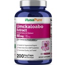 NusaPure Umckaloabo 4: 1 Extract, 60 mg Tilsvarende 240 mg Veggie Caps 200 Count (Non- GMO, Vegan)