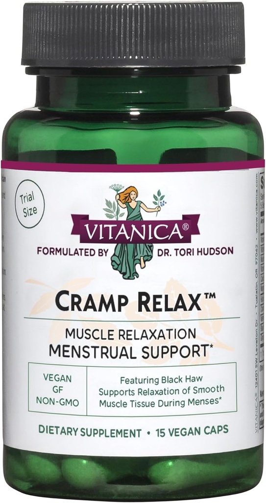 Vitanica Cramp Relax, Menstruel Support, Vegan, 15 kapsler