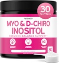 Myo- Inositol & D- Chiro Inositol supplement pulver (2050mg Per Serving Ideal 40: 1 Ratio Myo Inositol, 30 dag Supply) For Hormone Balance for Women & Ovarial Health - tredjeparts testet, Vegan & USA Made