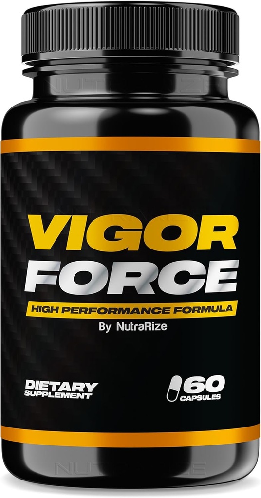 NutraRize Vigor Force for mænd, High Performance mandlige kapsler, Alle naturlige kosttilskud for samlet sundhed og sundhed, officielle piller 50 anmeldelse (60 kapsler)