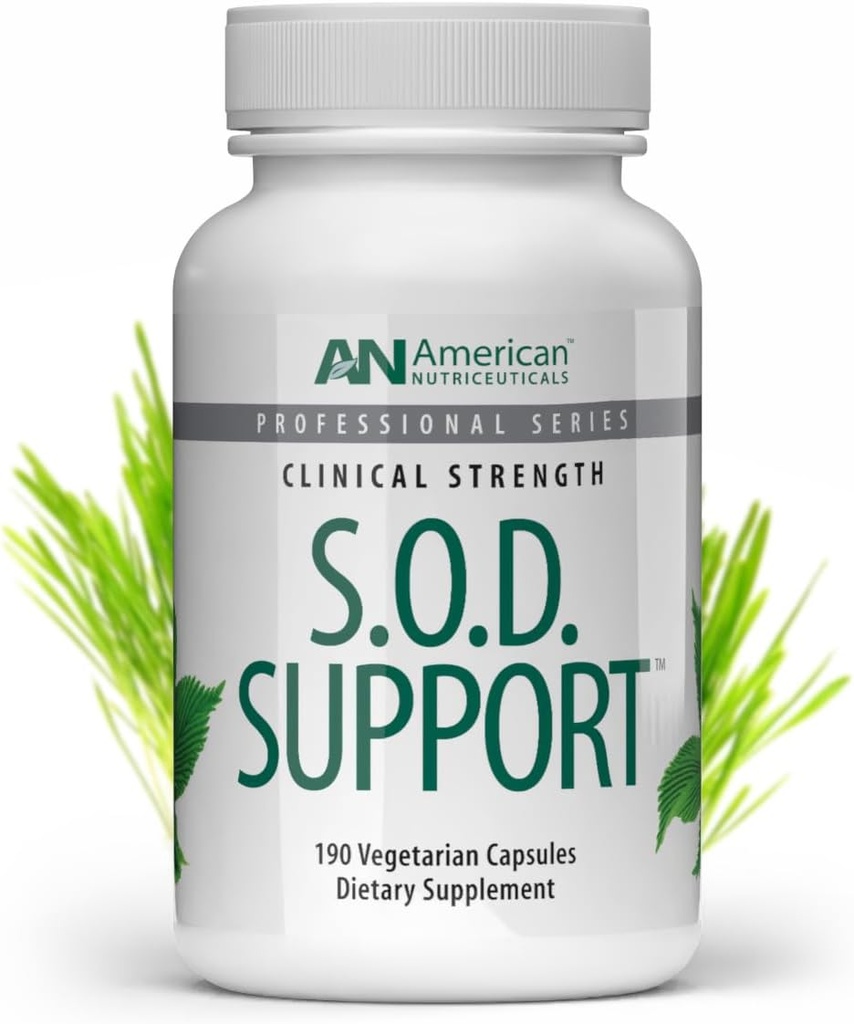 Amerikansk Nutrikacin - S.O.D. Support - 190 Kapsler - Support Natural Production of Super Oxide Dismutase - Destroys Free Radikals, Understøtter Intracellulær Afgiftning & Let at synke