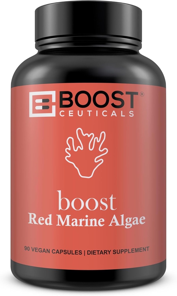 BoostCelons Red Marine Algae Gigartina 90 Veganske kapsler Ingen Stearates, Ingen Silica immunforsvar, Non- GMO, Mineral & Calcium Kilde - 3 måneders forsyning