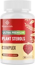 Kolesterol Kosttilskud med Plant Steroler, Niacin, Rød Gær Rice, Bergamot, Omega-3 & hvidløg - Advenced Absorption Formel - 90 Softgels