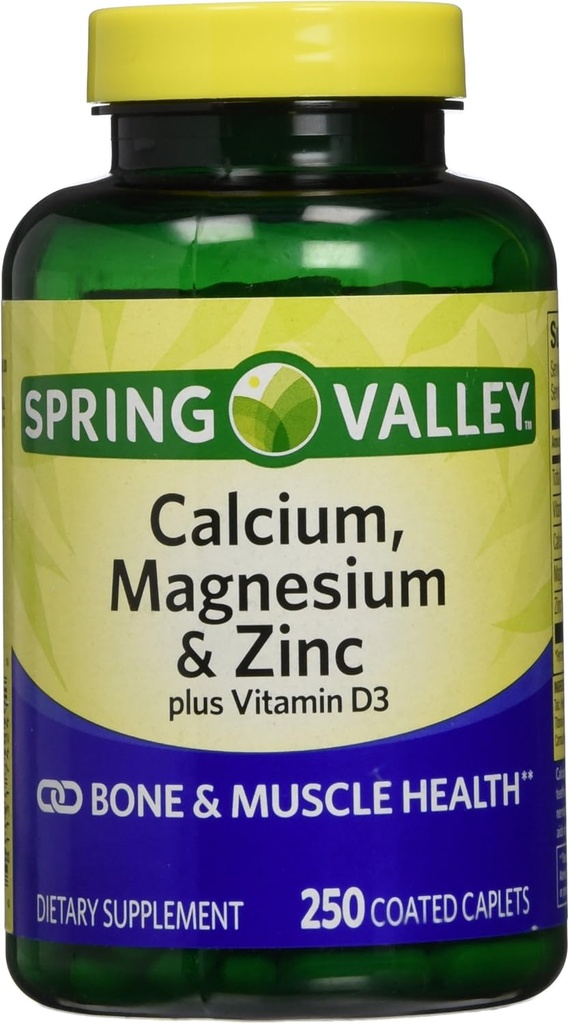 Spring Valley - Calcium Magnesium og zink, 250 kapsler