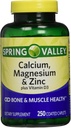 Spring Valley - Calcium Magnesium og zink, 250 kapsler