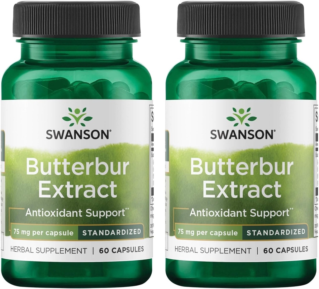 Swanson Butterbur Extract - Standardiseret 75 mg 60 Caps (2 Pack)