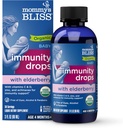 Mors Bliss Organic Baby Elderberry Drops, Immunstøtte med vitaminer, Prebiotika, Zink & Organic Echinacea, Alder 4 Måneder +, 3 Fl Oz (36 Servere)