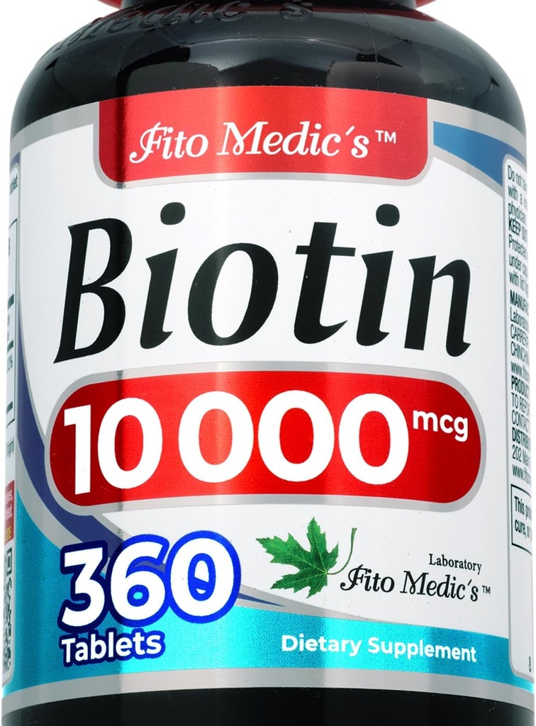 FITO MEDIC 'S Lab 124; biotin 10000mcg- 124; 360 fane - 124; biotin - Supplement - 124; biotin - Vitamin - 124; biotin - piller - 124; biotina - para el - Cabello - 124; biotin - tabletter - 124; Ultra - høj absorption.