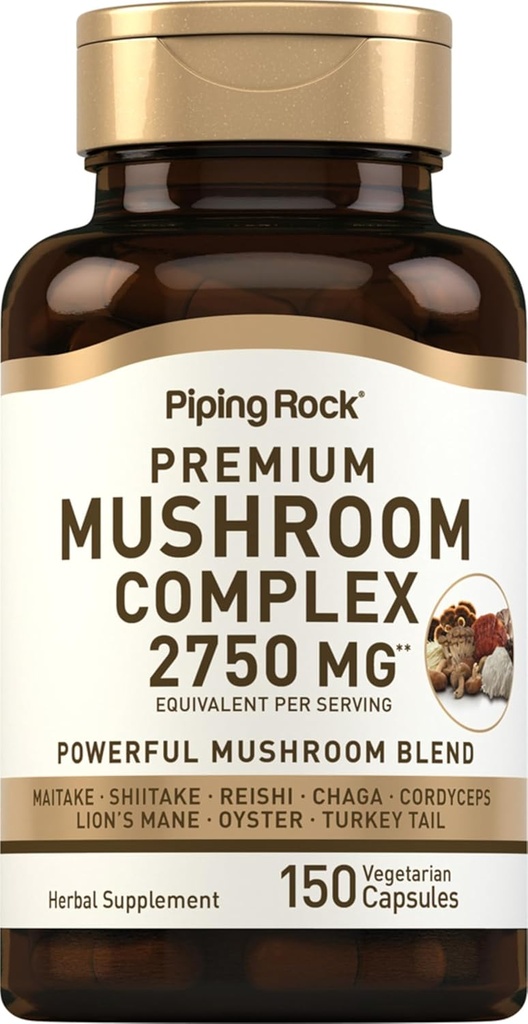 Piping Rock Mushroom Complex Capsules Measures 124; 2750 mg
