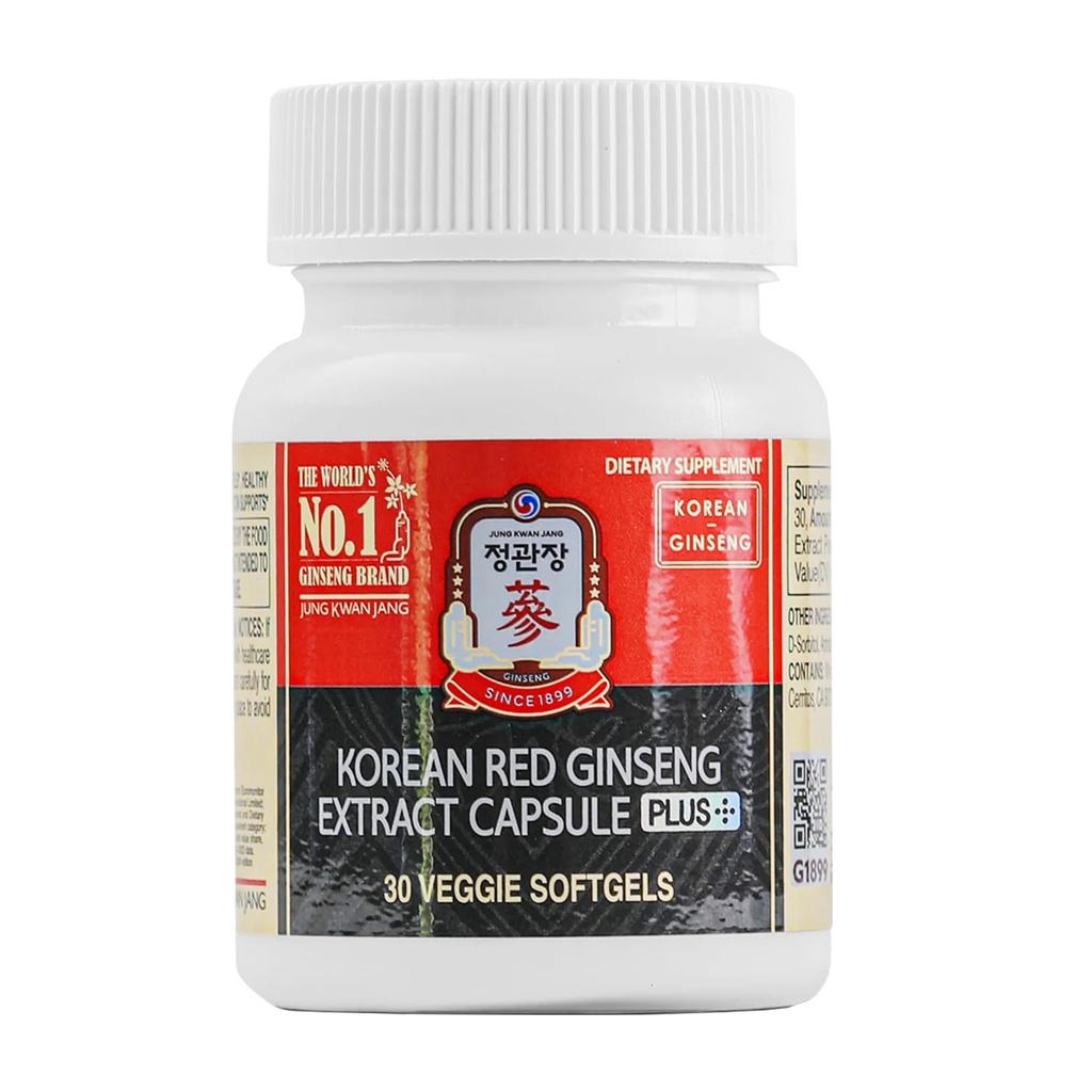 JungKwanJang Koreansk Rød Ginseng Uddrag Kapsler Plus Note 124; All- in-1 Focus Pills for Mænd & Kvinder