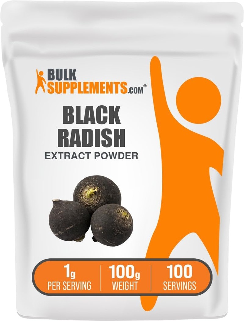 BulkSupplements.com Black Radish Extract Powder - Spanish Black Radish Supplement, Herbal Supplement - Vegan & Gluten Free, 1g per Serving, 100g (3,5 oz) (Pack of 1)