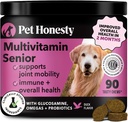 Senior Hund Multivitamin - Væsentlige Hund Vitamin og Kosttilskud - Glucosamin, Probiotika, Omega Fish Oil for Dogs Health & Heart- Dogs Vitamin Health Supplies (Duck 90 ct)