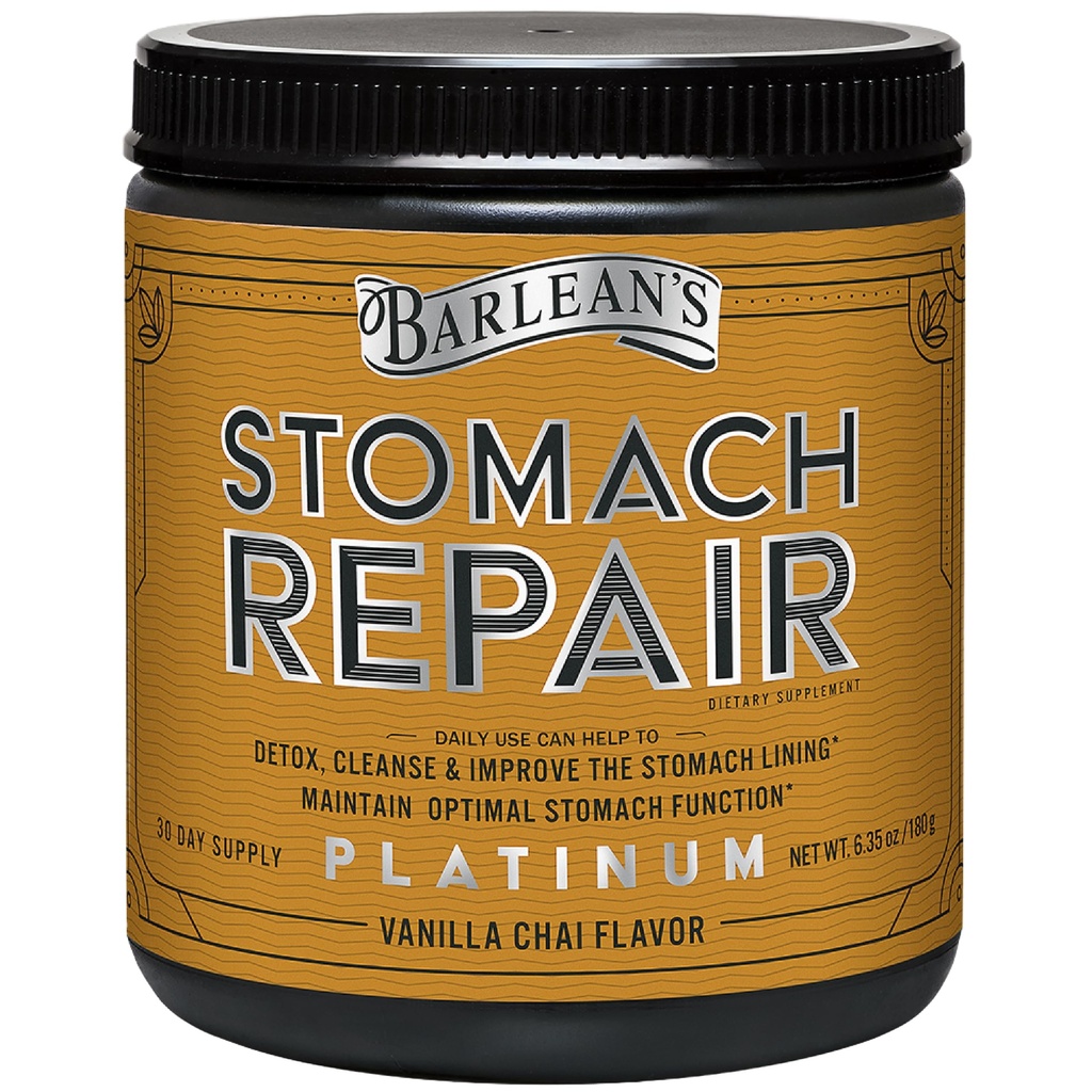 Barlean 's Mave Reparation Gut Health Powder Supplement, Fiber og fordøjelsestilskud Blend til Detox og Cleanse, Vanilla Chai Drink Mix, 6.35 oz