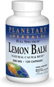 Planetary Herbals Lemon Balm Full Spectrum 500mg, Natural Calm and Rest, 120 Capsules