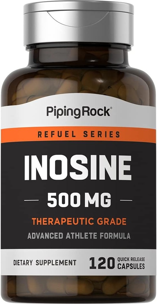 Piping Rock Inosine 500mg | 120 Capsules | Advanced Athlete Formula | Therapeutic Grade | Non-GMO, Gluten Free Supplement