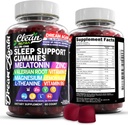 Renere Nutra Melatonin Gummies 10mg • 124; Sleep Aid Valerian Root L- Theanine Vitamin B6 C Lemon Balm Magnesium Hibiscus Beta Caroten Safran & Kamille Rest Support Raspberry Flavor