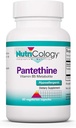 Nutricology Pantethin Supplement - Vitamin B5, Pantothensyre, Metabolisme Support, Lever Support, Cardiovaskulær Supplement, Coenzym A, 660mg Vegetariske Kapsler - 60 Tæl