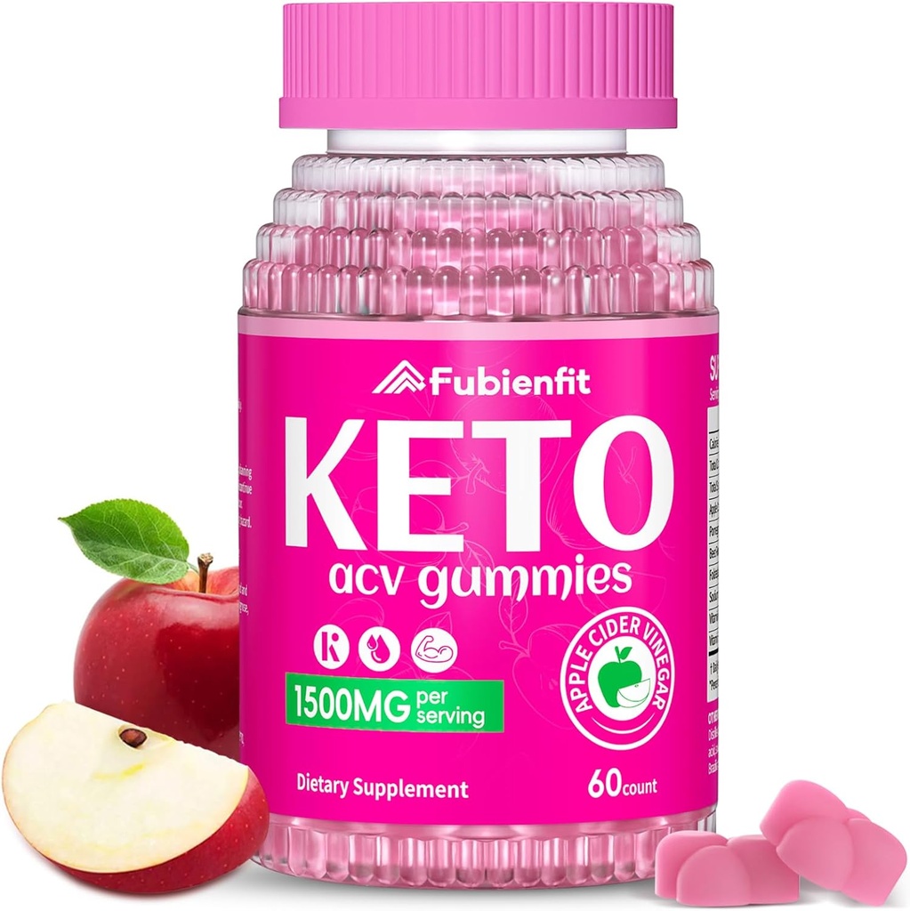 Keto ACV Gummies Advanced Formel 1500MG Keto Gummies Apple Cider Vinagar Formuleret med Pomegranate Beet Juice Powder B12 Vegan Non GMO 60 Gummys