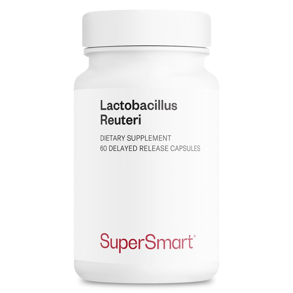 Supersmart - Lactobacillus Reuteri 5 Millioner CFU per dag - Probiotisk supplement Note 124; Non- GMO & Gluten Free - 60 DR kapsler