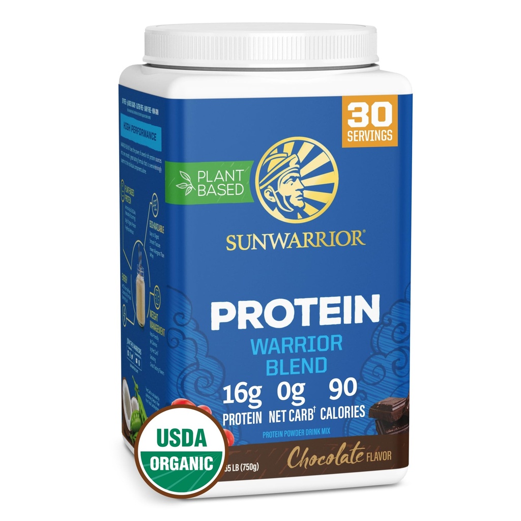 Organic Plant Based Protein Powder | Vegan Organic Protein Powder Chocolate Flavored with BCAA Amino Acids & Hemp Seed Pea Blend | Non-GMO Soy Dairy Filler & Gluten Free (Chocolate, 30 Servings)