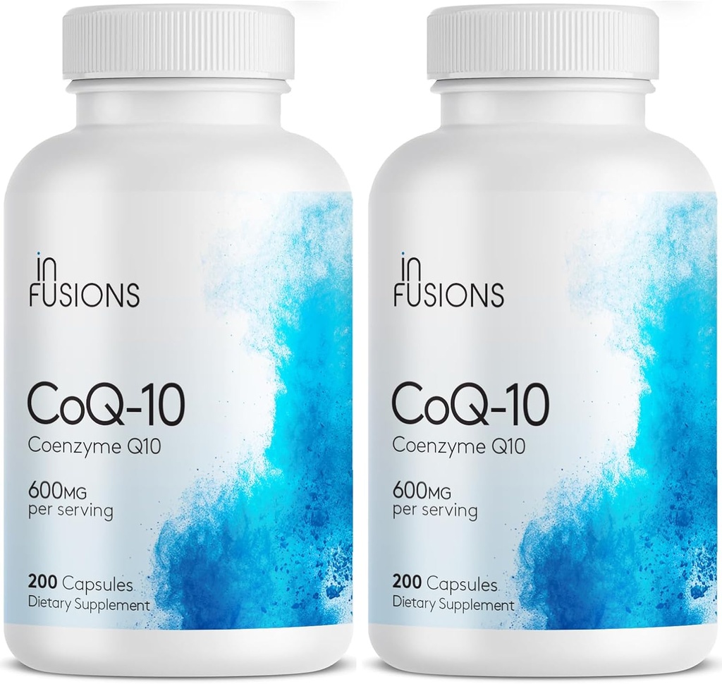 Infusioner Maksimal styrke Pure CoQ10 600mg 200 Kapsler Høj Absorption Gluten Gratis ikke- GMO (2)