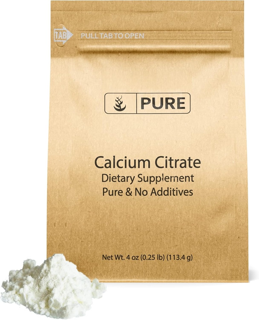 Pure Original Ingredienser Calcium Citrate (4oz) Calcium Supplement, Ingen tilsætningsstoffer eller Fillers