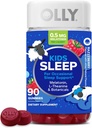 OLLY Kids Sleep Gummy, Lejlighedsvis Sleep Support, 0,5 mg Melatonin, L Theanine, Kamille og Lemon Balm Ekstrakter, Childrens Chewable Supplement, Raspberry Flavor - 90 Greve