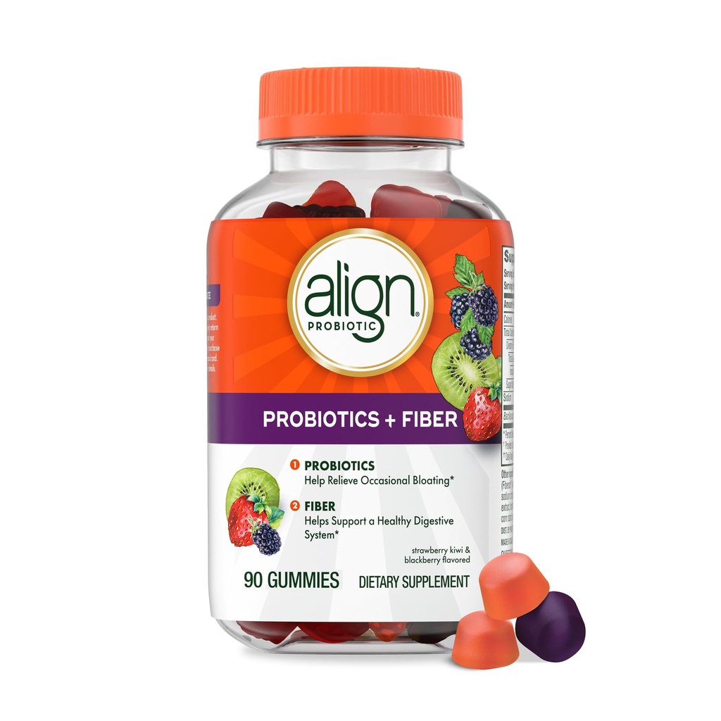 Justér probiotika, Probiotika + Fiber Gummies, Probiotika Hjælp Relieve Occasional Bloating *, Fiber Hjælper Støtte et sundt fordøjelsessystem *, # 1 Doctor Recommended Probiotic Brand ‡, 90 Gummies