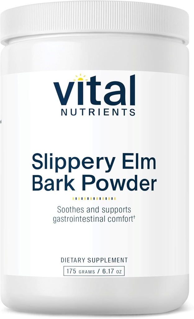 Vital Nutrients Slippery Elm Bark Powder Name 124; Herbal Leaky Gut Support Name 124; Vegan Gastrointestinal Support for Regelmæssig Bowel Movings