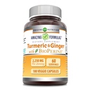Amazing formulas gurkemeje Curcumin & Ginger med BioPerine 2250 mg Per Serving Veggie Kapsler 124; Non- GMO stål 124; Gluten Free Budding 124; Lavet i USA; Ideel til vegetarer (180 Greve)
