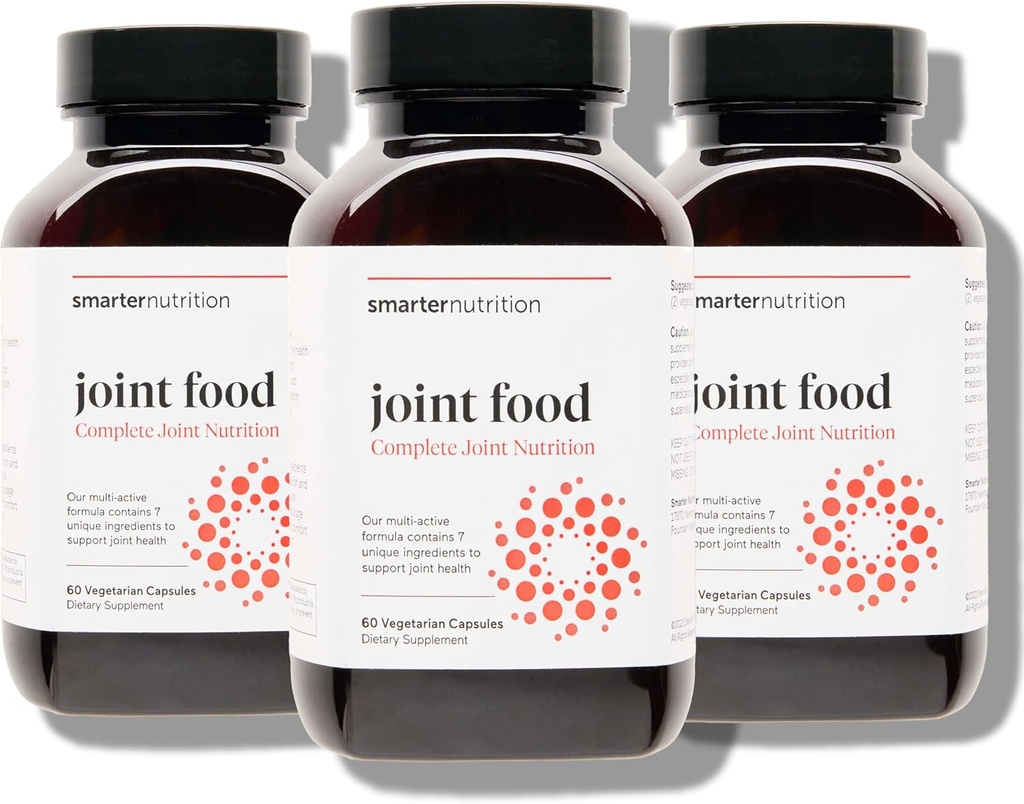 Smarter Nutrition Joint Food - Nourising Support for Joint Comfort, Smøring, Mobilitet med Collagen Type II, Lipase, MSM, C-vitamin, gurkemeje, bromelain - 180 Greve (Pack of 3) - 90-Day Supply