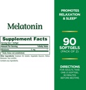 Naturens Bounty Melatonin, 100% Drug Free Sleep Aid, Kosttilskud, fremmer afslapning og søvn sundhed, 5mg, 90 Softels (pakke med 2)