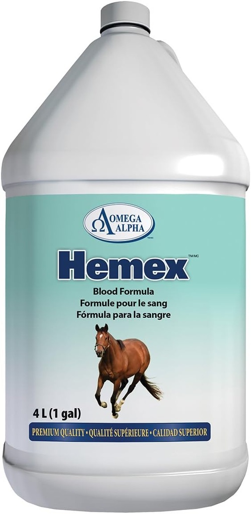 Omega Alpha Blood Builder til heste - Gallon (128 Ounces)