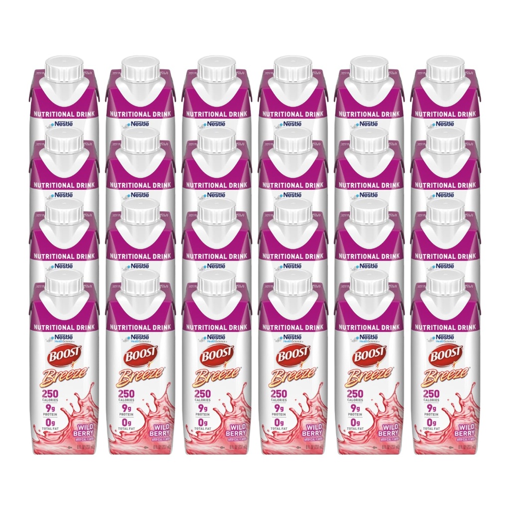 BOOST Breeze Nutrition 8oz Wildberry Fat- Free Drink, 24 / C