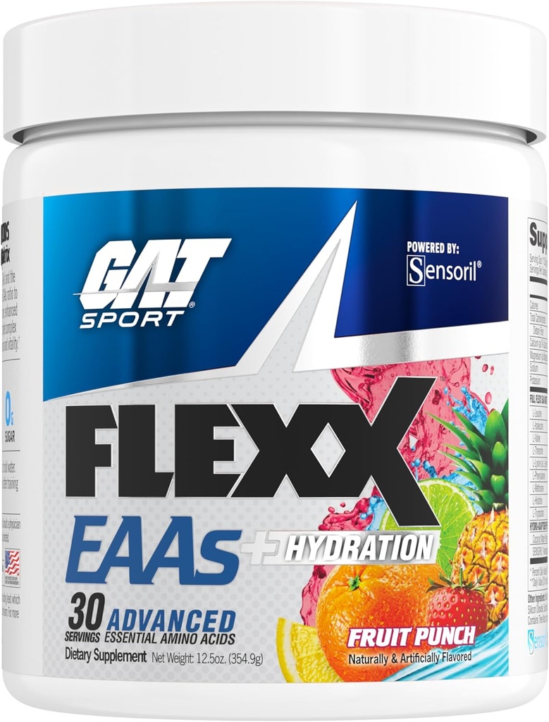 GAT SPORT Flexx EAA + Hydration, Advanced Essential Aminosyrer, 30 Servere (Fruit Punch)
