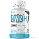 Naturens Fusions NMNH (NMN Supplement Alternativ) (Dihydronicotinamid Mononucleotid) 125mg - 25 gange mere effektiv end NR & NAD + - Boost NAD + med op til 10 gange - 30 Greve (30 Servere)