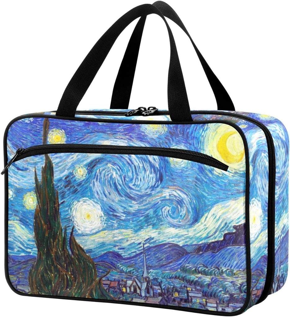Naanle Pill Organizer Bag Travel Pill Bottle Medicine Organizer Home Storage Medication Bag for Vitamin Supplements, Van Gogh The Starry Night Empty First Aid Bag for Car Camping, 1.0 Count