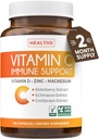Vitamin C Immun Support Supplement - Immunboost Blend med Elderberry C-vitamin og zink til daglig & Sæsonstøtte - Magnesium Zink VIT C & D og Herbal Defense Complex (2 Måneders Tilgang)