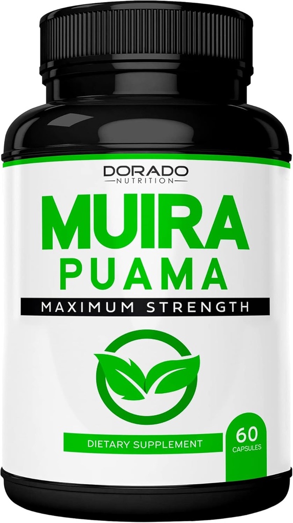 Muira Puama Root Extract 1000mg for mænd og kvinder - Premium Capsules - 60 Greve - Zero Fillers - Third Pay Testet - Gluten Free & Non- GMO - USA Made - Kvalitet Garanti - Testet for Potence & Renhed