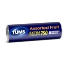 TUMS ekstra styrke Antacida tabletter til Chewable Heartburn Relief og syre fordøjelsesbesvær Relief, Assorterede frugtflager - 8 Count Roll