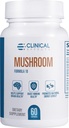 Kliniske effekter Mushroom Formel 10 - Natural Mushroom Supplement for Focus, Mood, og Brain Booster Support - Nootrop Supplement og immunforsvar - 60 Veggie Kapsler - Made in USA