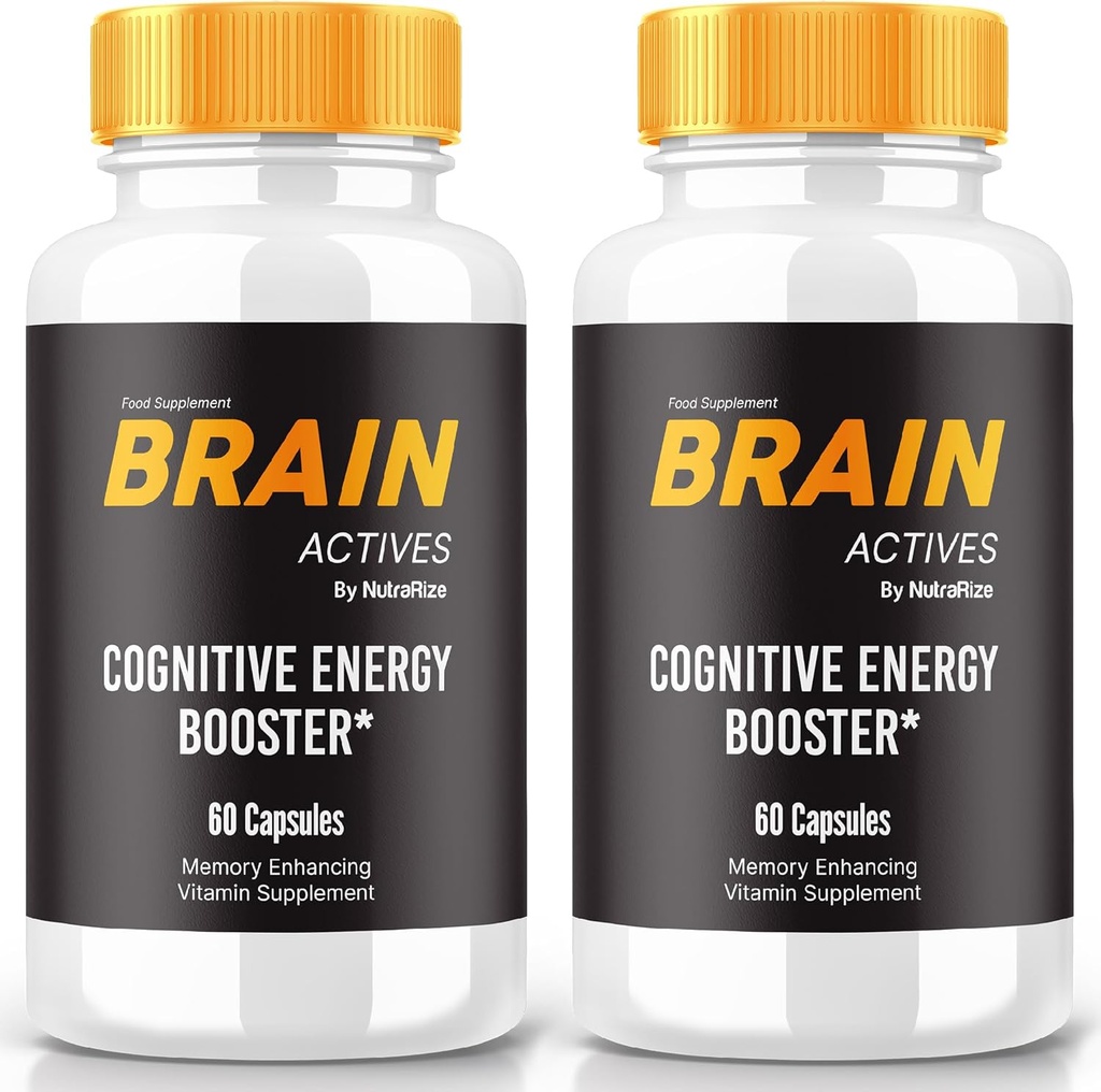 (2 Pack) Brain Actives Capsules - Daily Support Formel med en Balanceret Blend for Fokus, Alertness, og Koncentrationen Measures 124; Easy- to- Take Pills for Everyday Wellness (120 Kapsler)